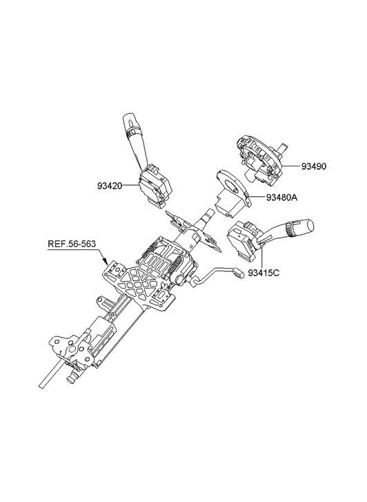 CABLE SUB-ASSY, SPIRAL CLOCKSPRING FOR HYUNDAI ENTOURAGE 2006-2010 7 Passengers